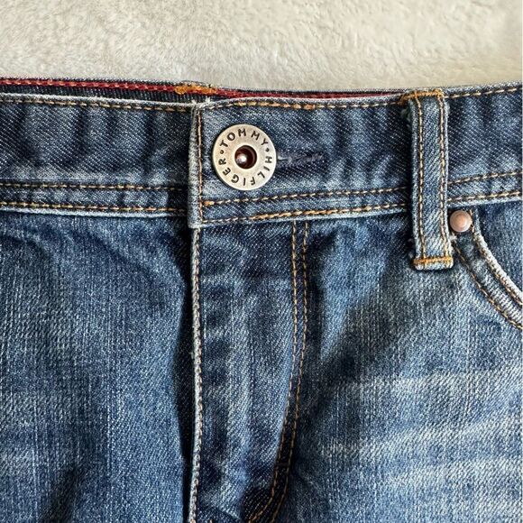 Tommy Hilfiger Vintage Y2K Dark Wash Midi Denim Skirt Size 2 - Picture 4 of 11